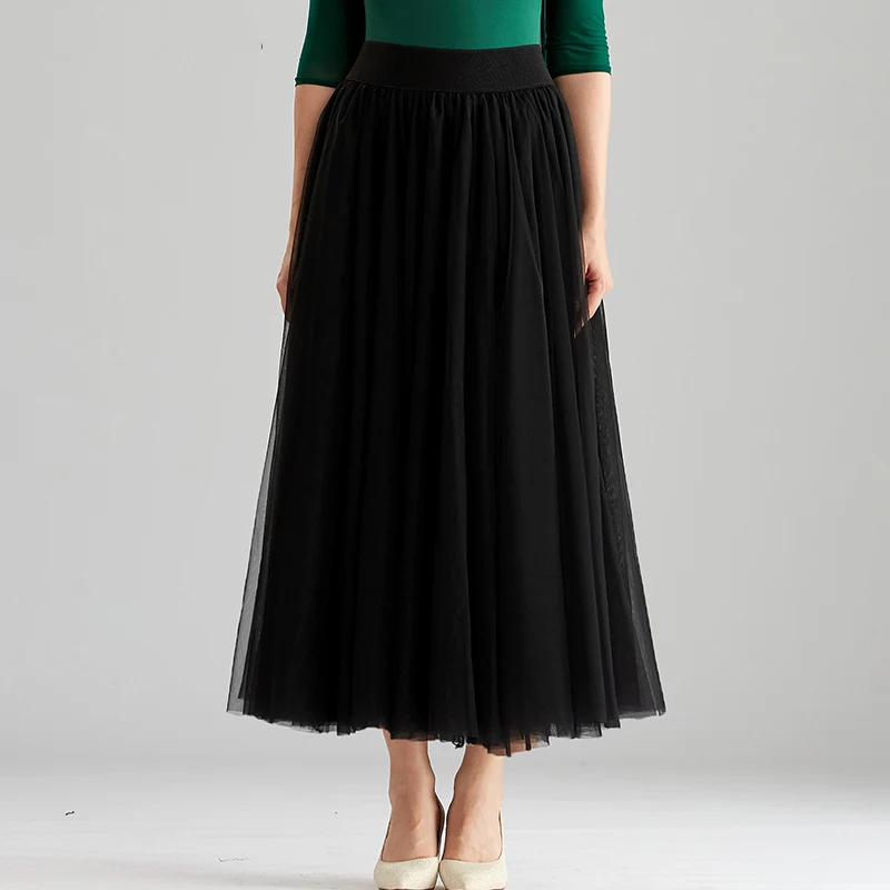 Женская тренировочная трехслойная юбка для бальных танцев|Бальные танцы| |