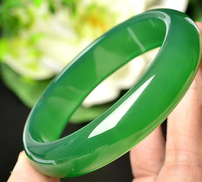 

zheru jewelry natural agate chalcedony 54mm-64mm green bracelet elegant princess jewelry best gift for girlfriend to mother