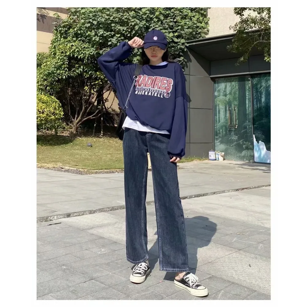 

Feynzo Women Pant Woman Jeans High Waist Denim Pants Wide Leg Denim Clothing Blue Jeans Vintage Quality Fashion Straight Pants