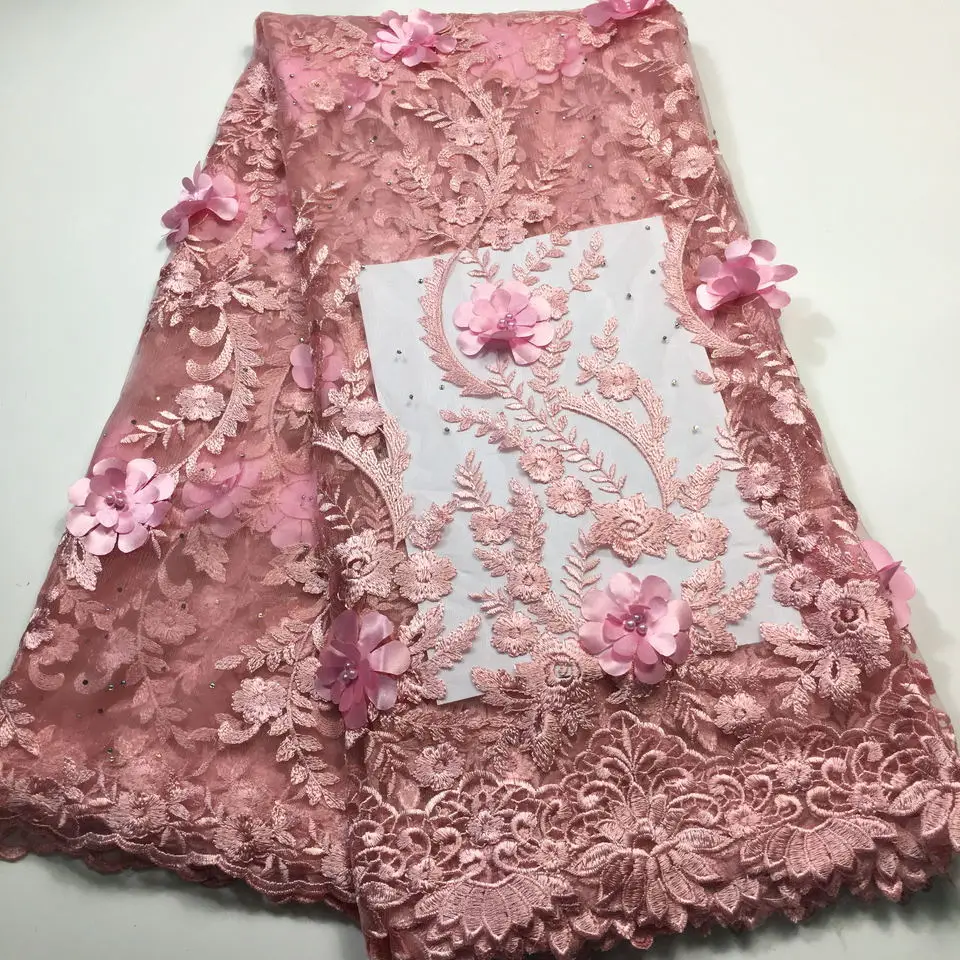 Королевский синий 3D Тюль кружевная ткань Африканская 2021 высококачественное