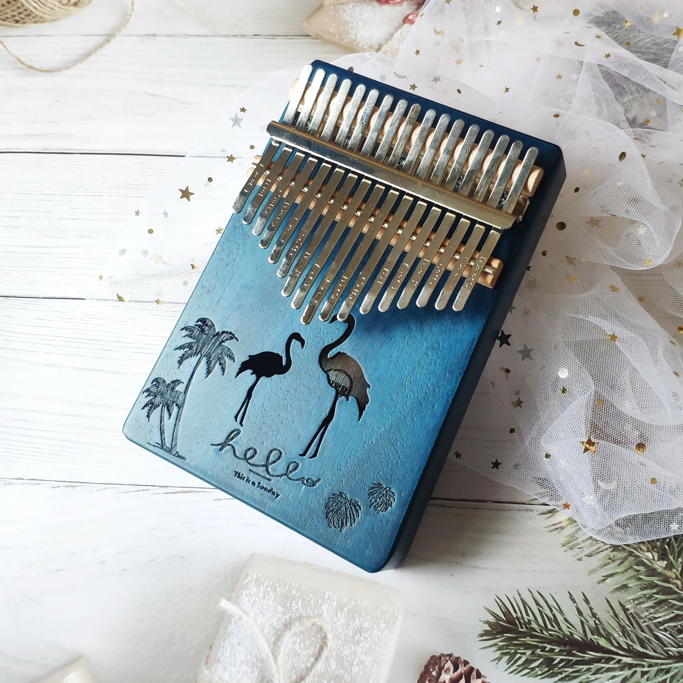 Пианино Kalimba с 17 клавишами высокое качество корпус из красного дерева акации