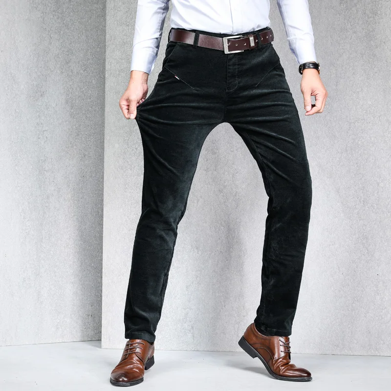 Новинка 2020 вельветовые весенние брюки для мужчин деловые повседневные Прямые