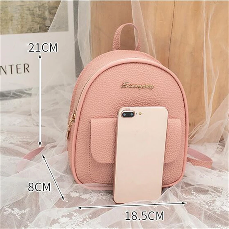 

Mini Women Backpack Quality Leather Shoulder Bag For Teenage Girl Multi-Function Small Bagpack Female Phone Pouch