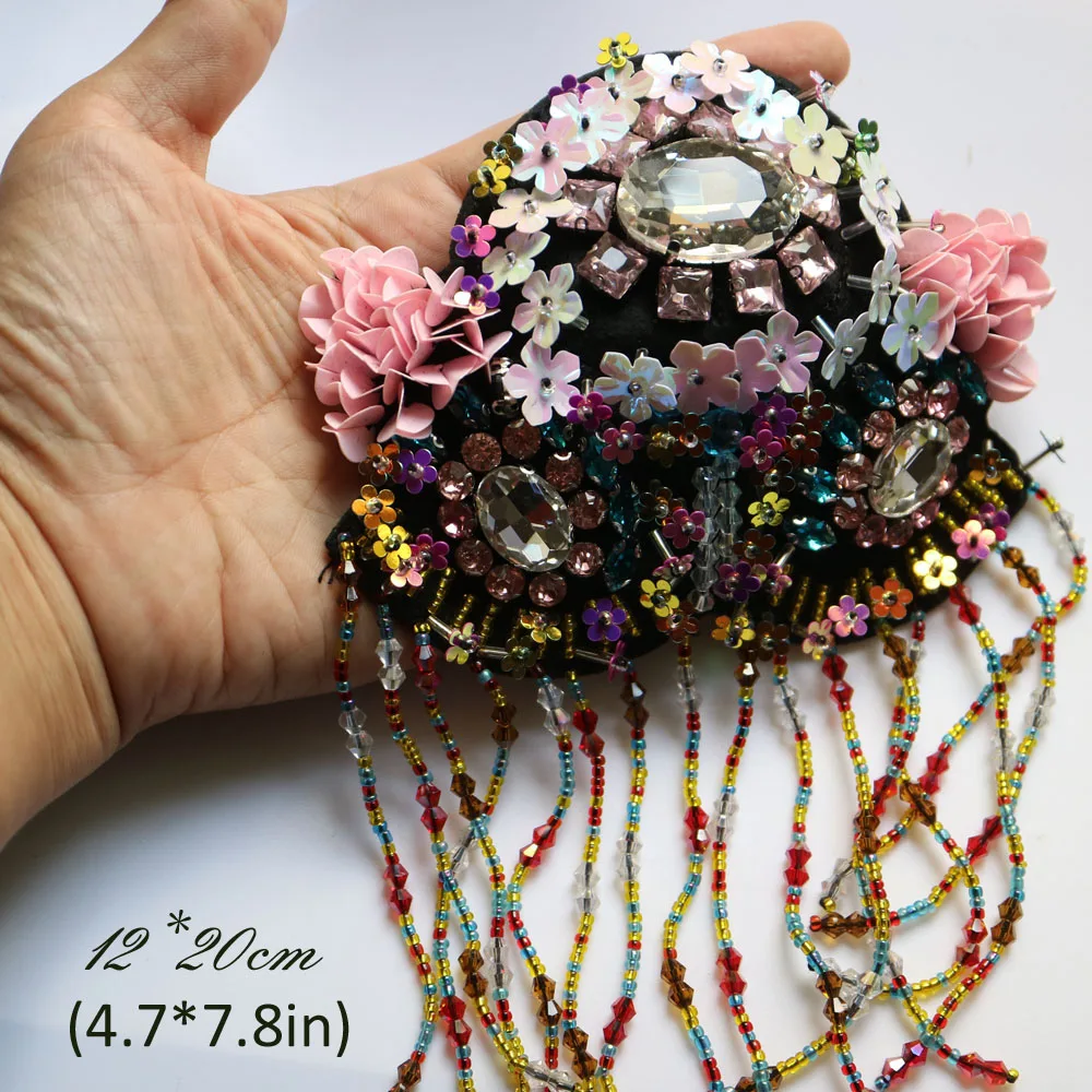 2 шт./компл. стразы с кисточками и бусинами epaulette для одежды сделай сам модный патч