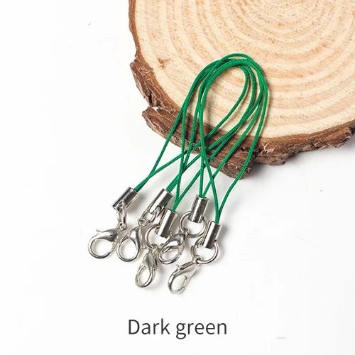 Dark green 100 шт цветные двойные круглые застежки-карабины, ремешок, шнур для сотового телефона, мобильные ремни, рукоделие, подвеска, материалы ручной работы - Цвет: Dark green