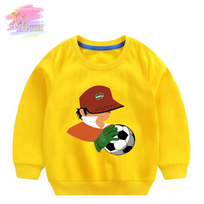 

Anime Captain Tsubasa Sweatshirts Cotton Children Leisure T Shirt Boy Football Motion T-shirts For Boys Girls Winter Hoodies Top