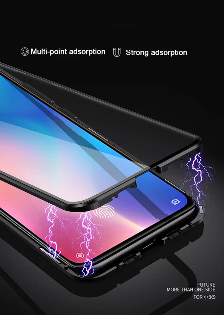 Магнитный металлический чехол для Xiaomi Mi 9 SE CC9 A3 переднее и заднее стекло телефона