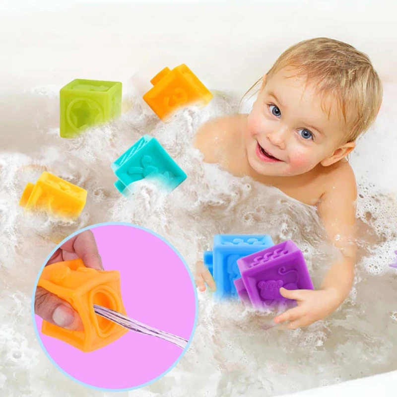 

Baby Vinyl Squeeze Blocks Parent-child Interactive Enlightenment Bathing Toy