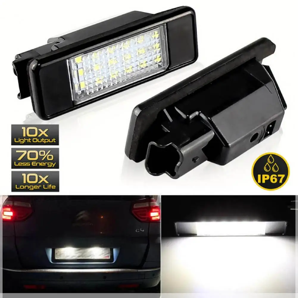 

2Pcs High-quality License Number Lights Waterproof Car Accessory Number Plate Lights Car Super Bright Number Plate Lamps