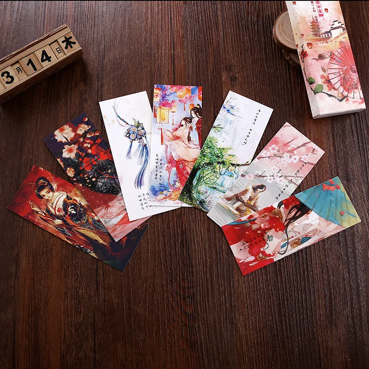 30 шт./компл. закладки в китайском традиционном стиле красочная милая Бумажная