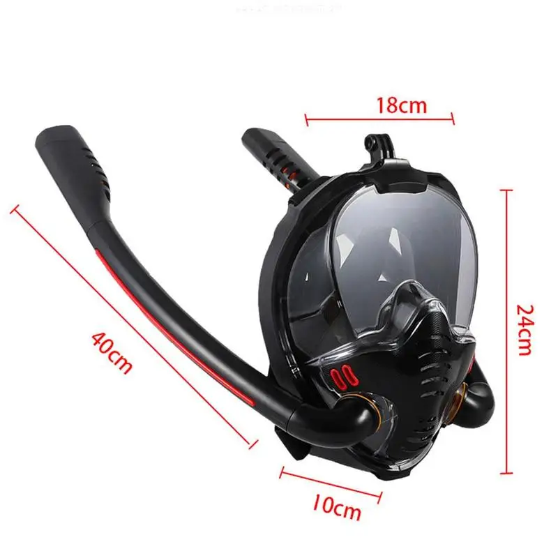 

S Size Full Face Snorkeling Mask Double Tube Silicone Mask Adult Mask Goggles Swimming Dry Diving Diving Full C5M0