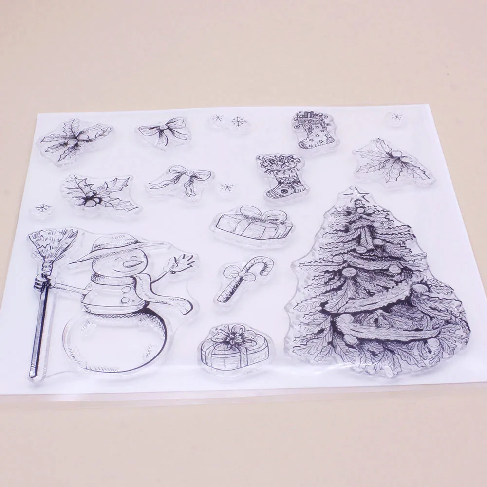Прозрачные штампы Alinacutle Рождественская елка снеговик альбом для скрапбукинга