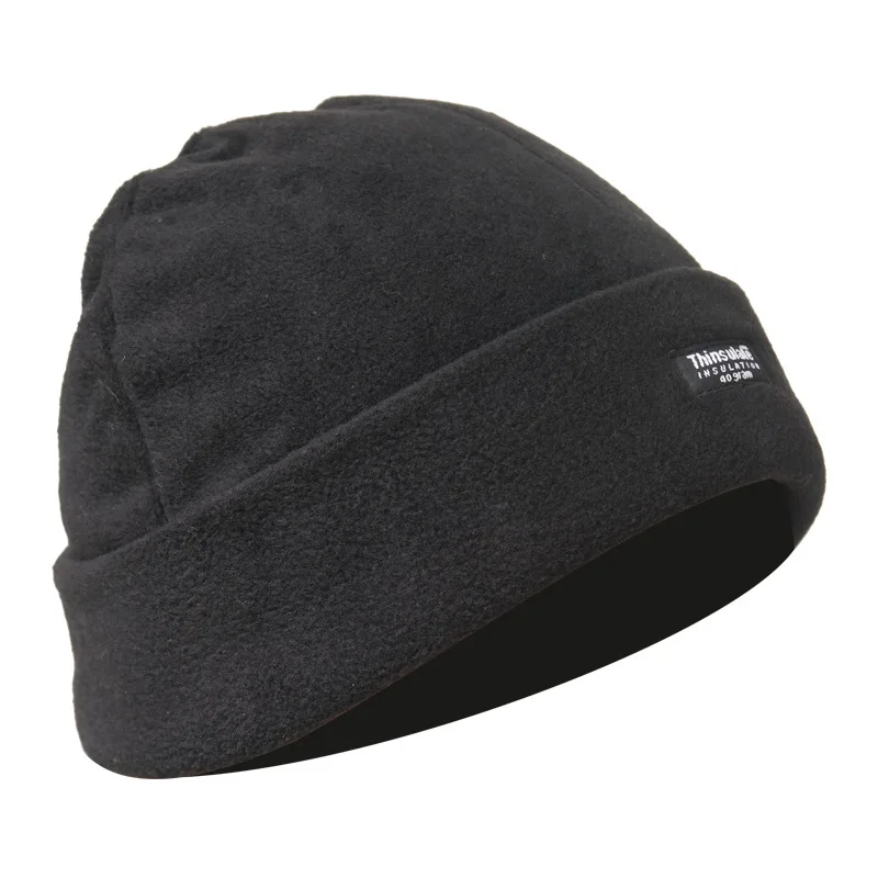 Мужская Черная флисовая утолщенная портативная теплая Кепка растягивающаяся