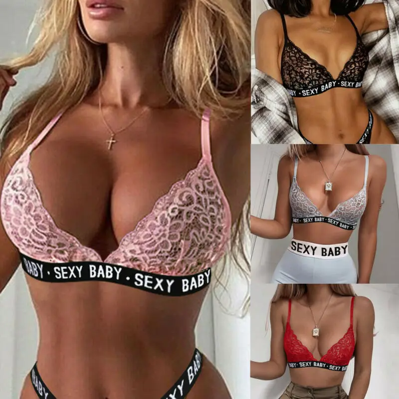 Women Lace Floral Padded Bralette Bralet Bras Female Bustier Crop Tops Cami Tank Top Solid Color | Женская одежда