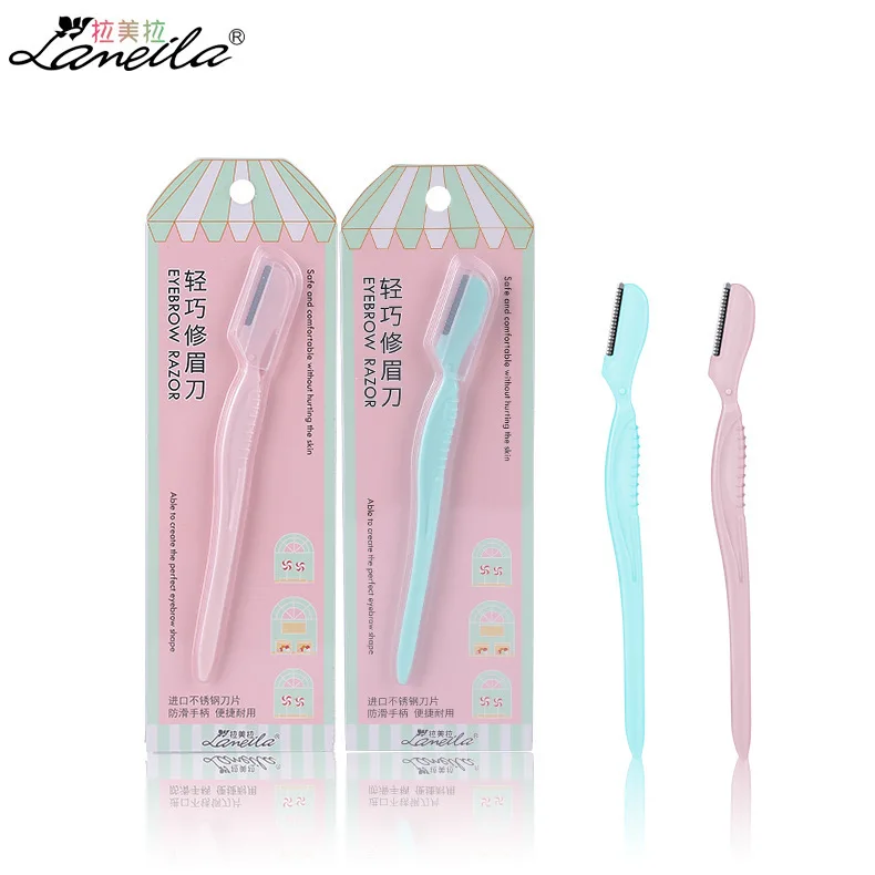 

Portable Compact Stainless Steel Blades Eyebrow Scraper ti mei dao One-piece Set A911