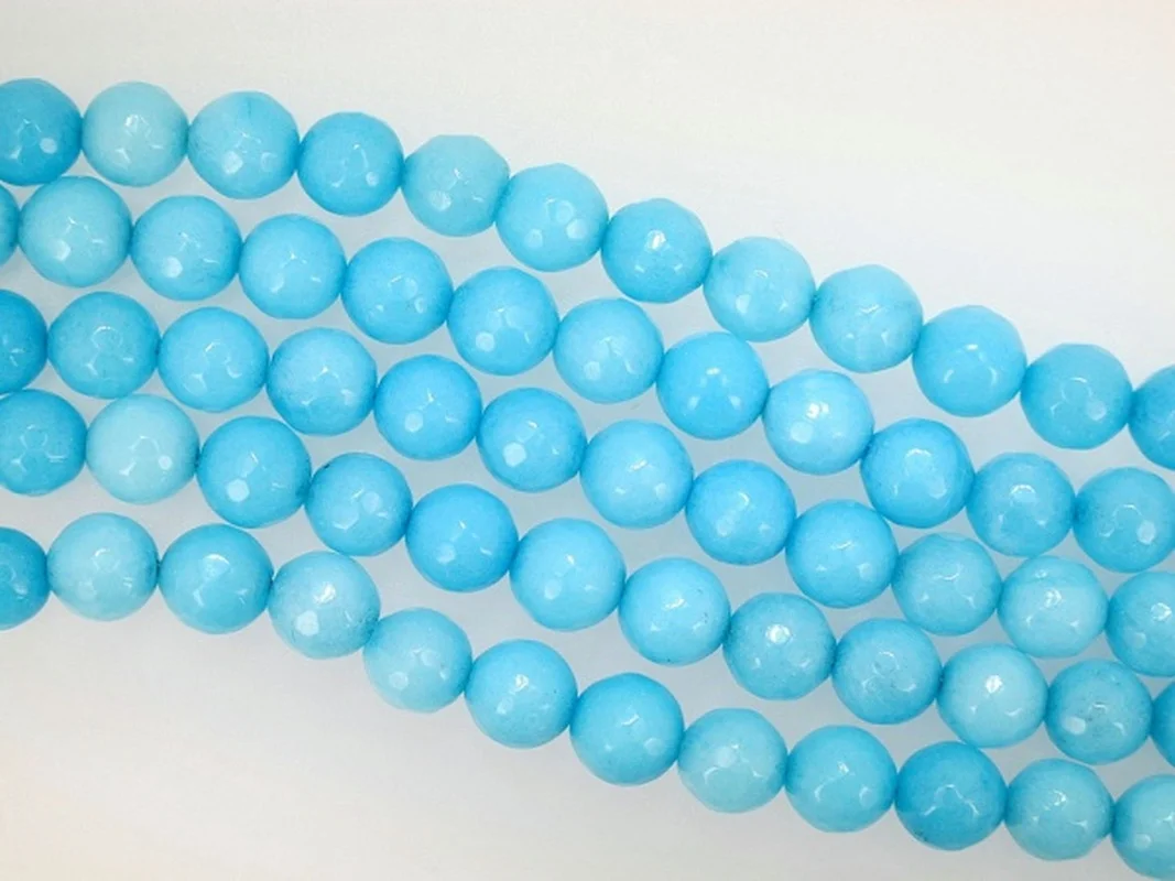 Fashion Diy 8mm Light Blue Round Turquoises Jades Beads Approx 50Pcs |