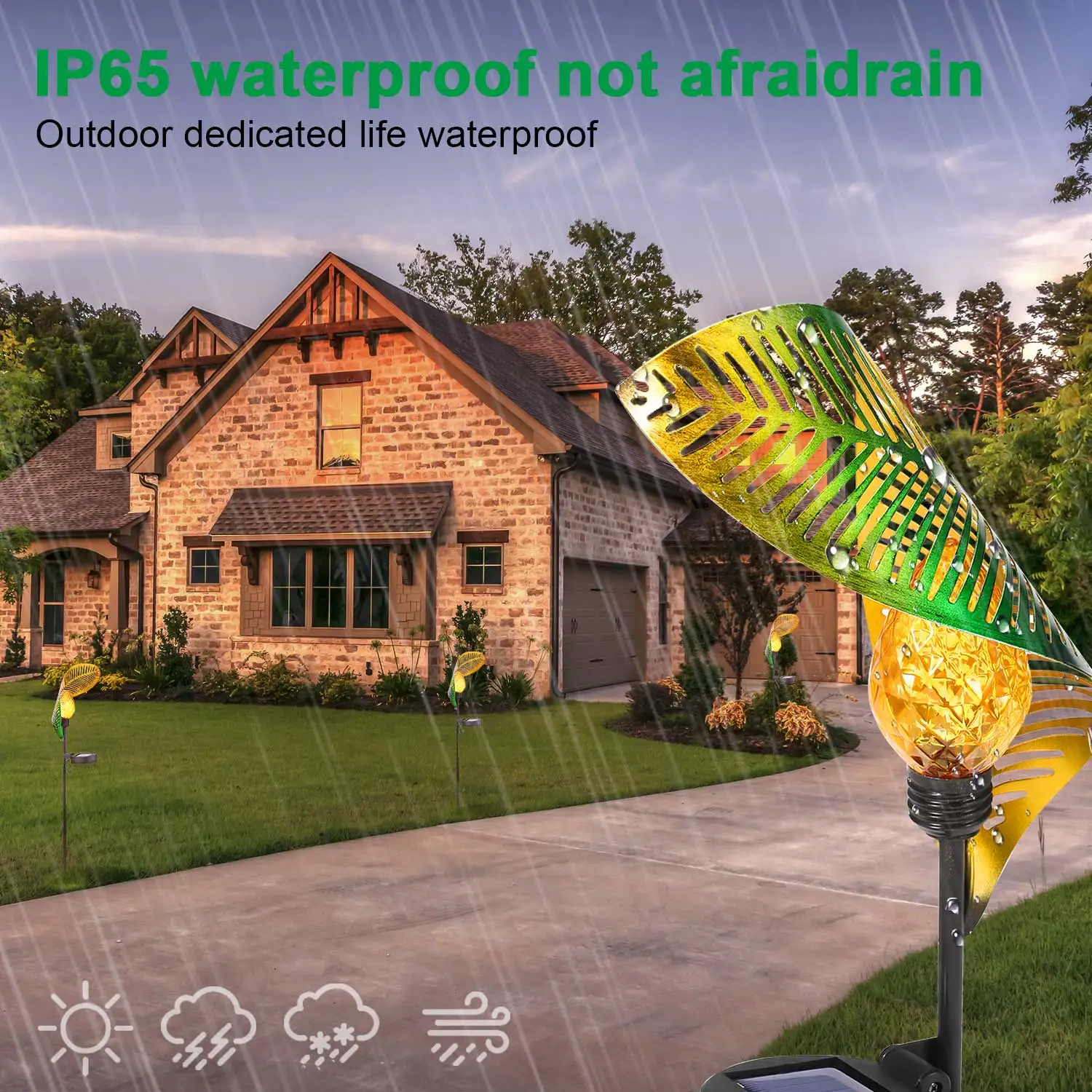 

solar garden light Waterproof Solar Iron Leaf LED Light Outdoor Lawn Garden Inserted LED Light Landscape Light solar light