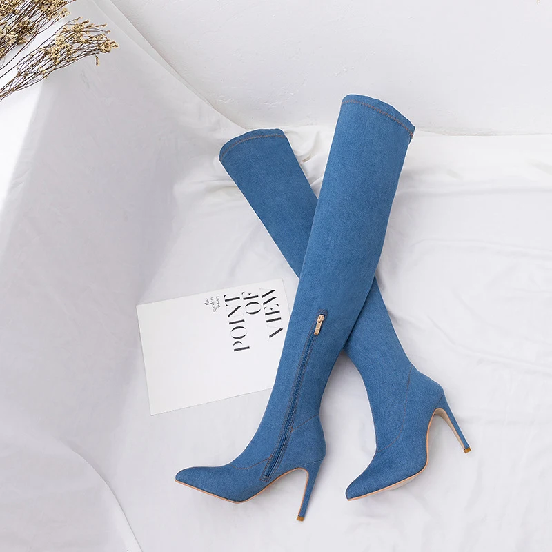 Женские зимние сапоги для снежной погоды Сапоги-ботфорты Сапоги до колена из