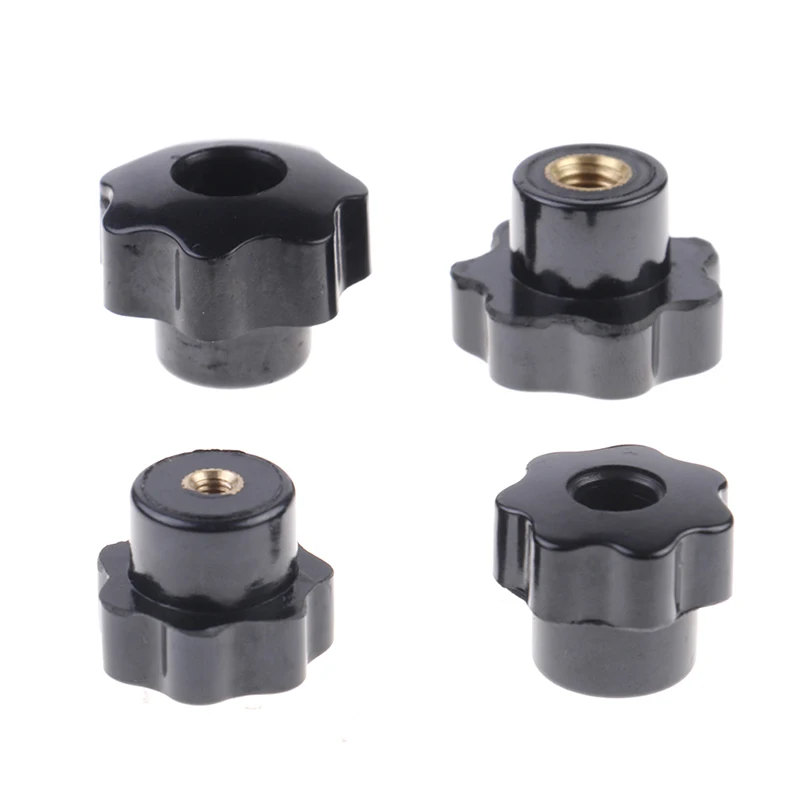 

1PC M4/M5/M6/M8 Male Thread Star Shaped Head Clamping Nuts Knob For Industry Equipment Plastic Carbon Steel Galvanization