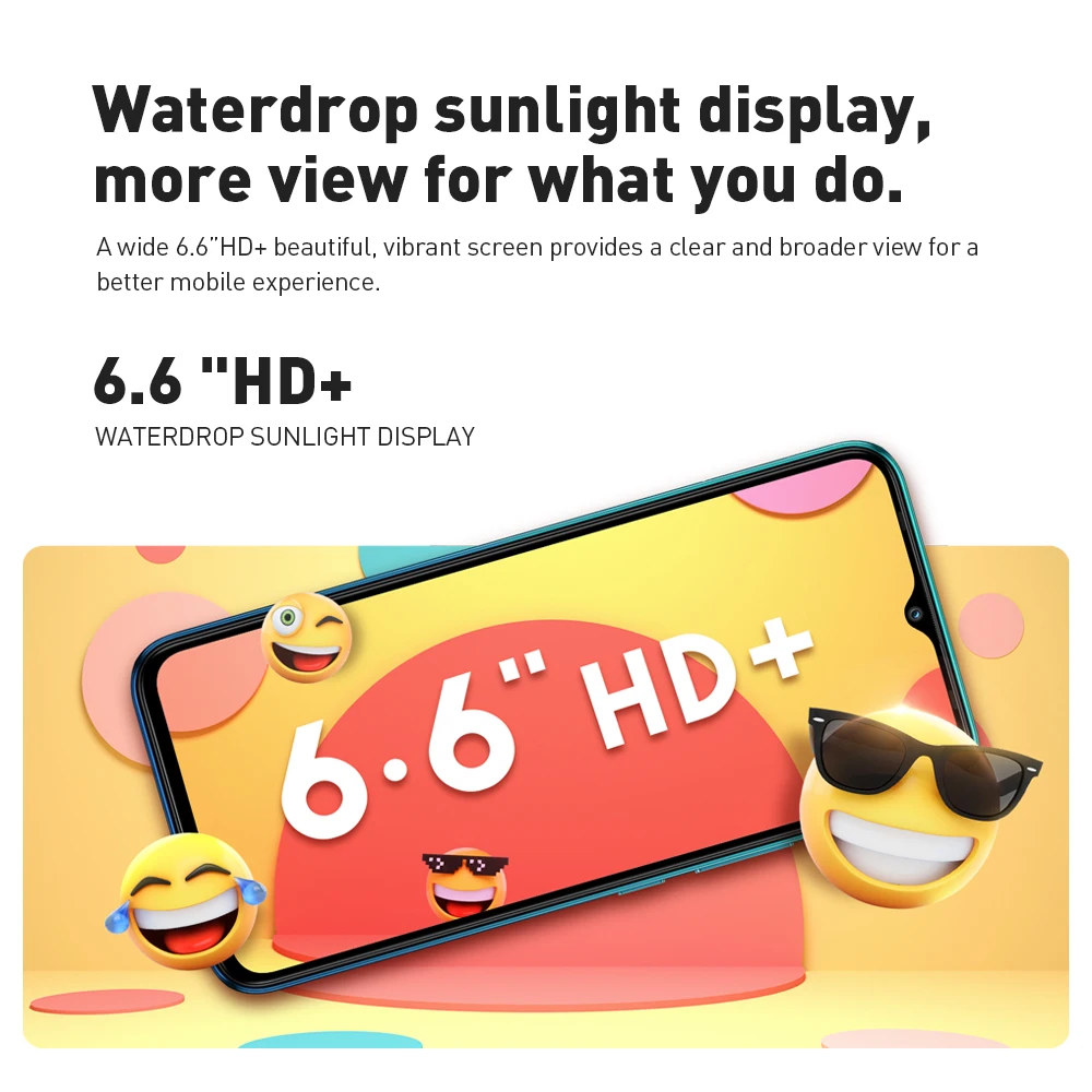 infinix hot 10lite 2gb32gb smartphone 6 6 hd waterdrop sunlight display 5000 mah 13mp triple camera dts audio processing free global shipping