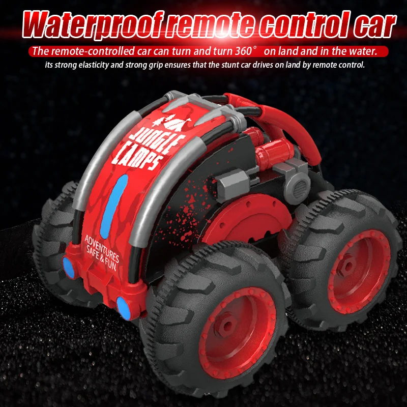 

2020 Remote Control Car Amphibious Stunt Car Waterproof 360 Degree Rotating Double-sided Car Kids Toy Car
