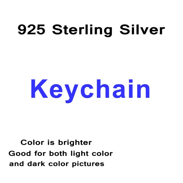 Sliver Keychain Пользовательский Детский рисунок 925 пробы Серебристый Брелок для ключей детский брелок детский произведение искусства домашний питомец с индивидуальной надписью брелок для фотографии подарок для мамы - Цвет: Sliver Keychain