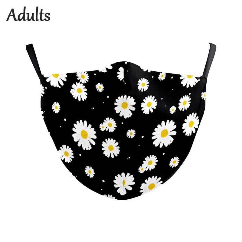 

Protective Cloth Fashion Face Mask 3D Flower Print Adult Mask The Face Mouth Mask Cover Washable Reusable Face Masks Fabric Mask