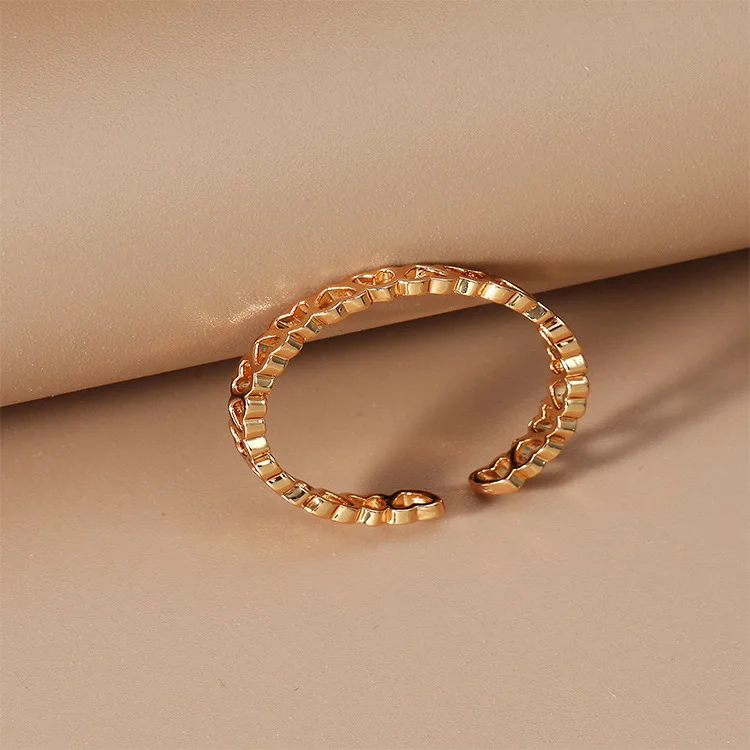 

Fashion Simple Love Ring For Women Retro Hollow Adjustable Ring Girl Jewelry Gift
