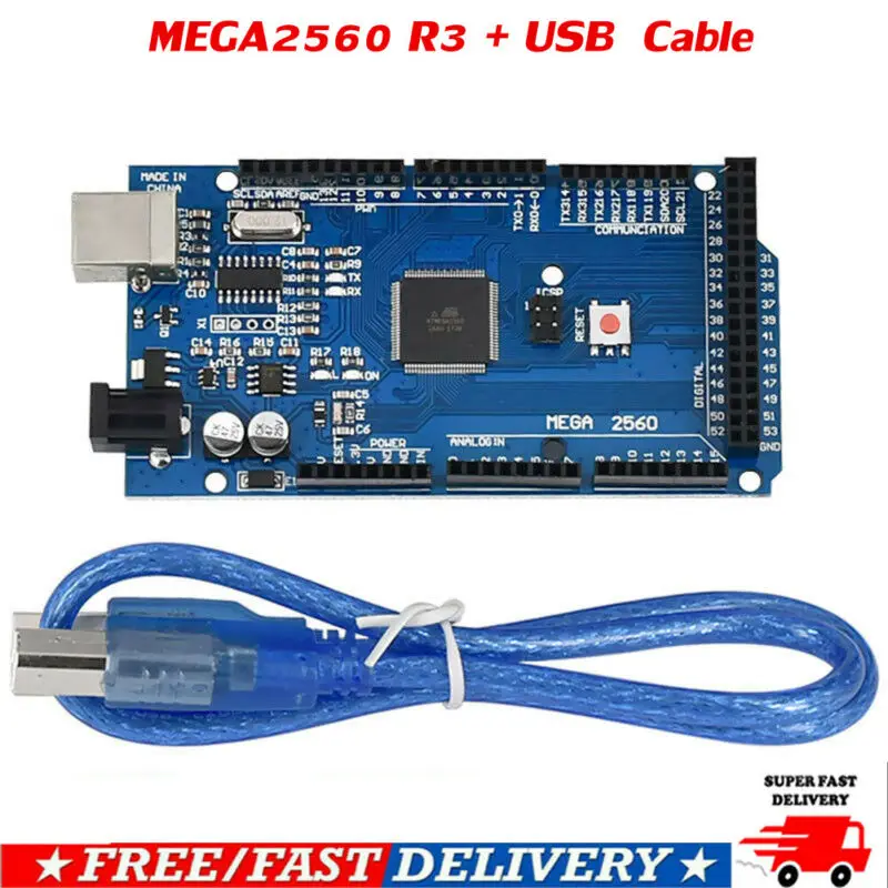 Макетная плата MEGA 2560 R3 CH340G ATMEGA 2560-16AU комплект USB-кабеля для Arduino | Электроника