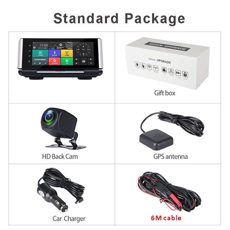 Bluavido 6 86 &quotIPS 4G Android видеорегистратор FHD 1080P Автомобильный GPS навигация Bluetooth