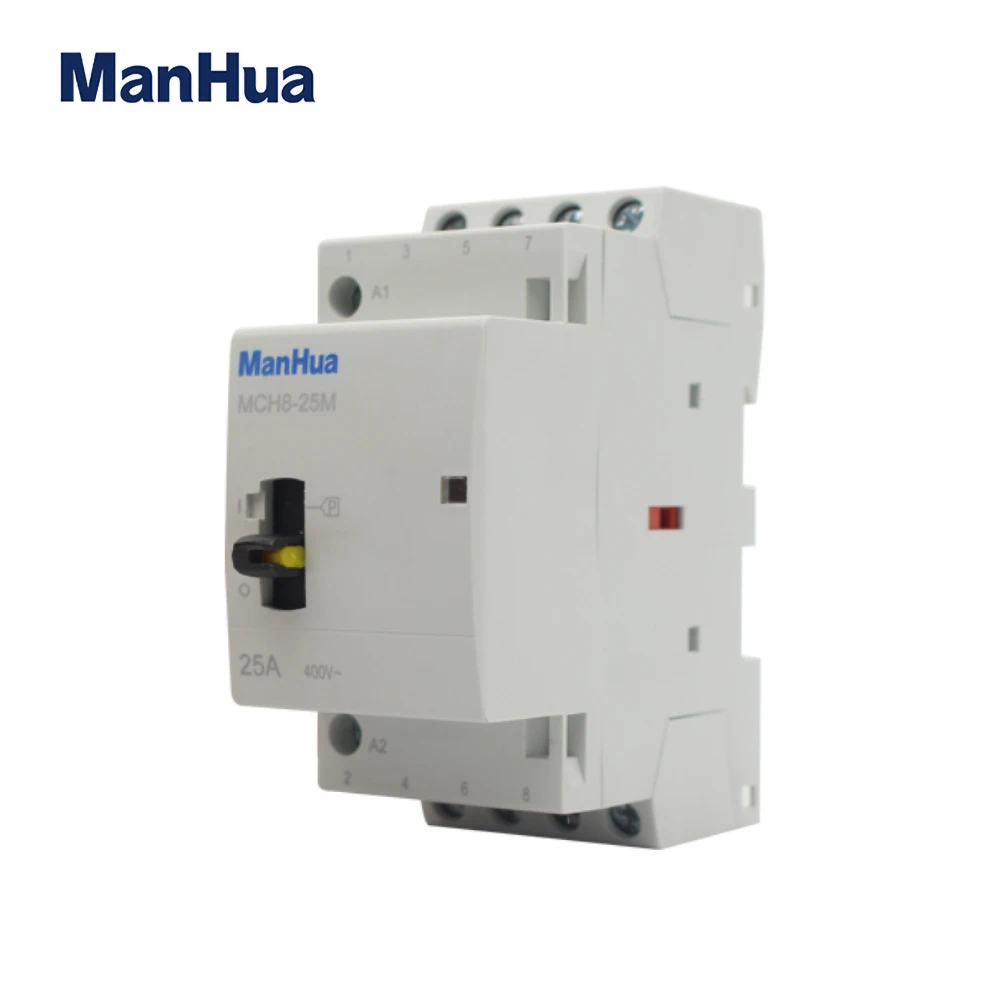 ManHua MCH8-25M 4P 25A 220V/230V 50/60HZ din-рейка бытовой ac модульный контактор с ручным