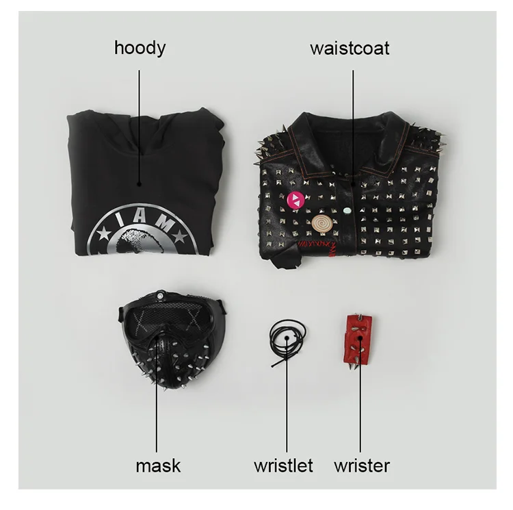 

Game See Dogs 2 Cosplay Costume Wrench Uniform Fashion Halloween Party Outfit Full Set With Mask