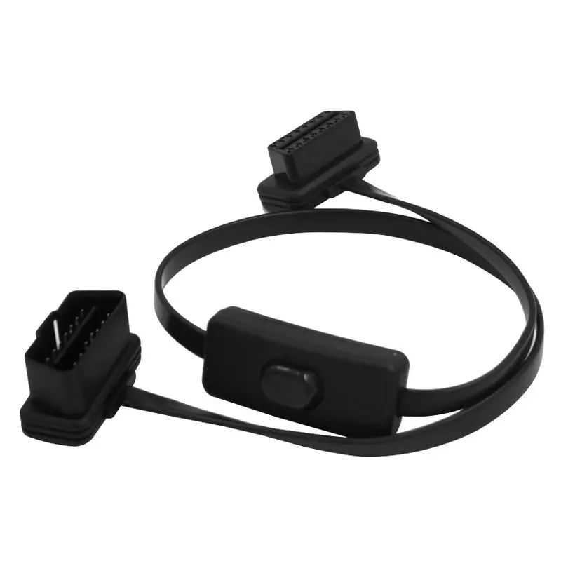 Бесплатная доставка! Удлинительный кабель OBD II с переключателем плоский тонкий