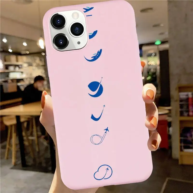 

World Map Travel - 1 Phone Case Pink Candy Color for iPhone 6 7 8 11 12 s mini pro X XS XR MAX Plus