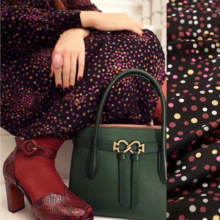 

150 cm wide printed fabric rainbow dot printed fabric meter brand dress handmade DIY fabric wholesale cloth