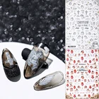 1 лист Ангел цветочный узор наклейки для ногтей на Контур верхней губы самоклеящиеся наклейки переводятся при помощи слайдер 3D DIY Советы нейл-арта украшения