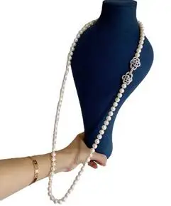 Натуральное серебряное пресноводное Ожерелье Akoya с жемчугом 8-9 мм ювелирные