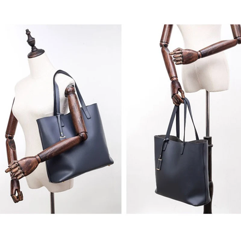 MJ женская сумка тоут кожаная большая простая Большая вместительная на плечо