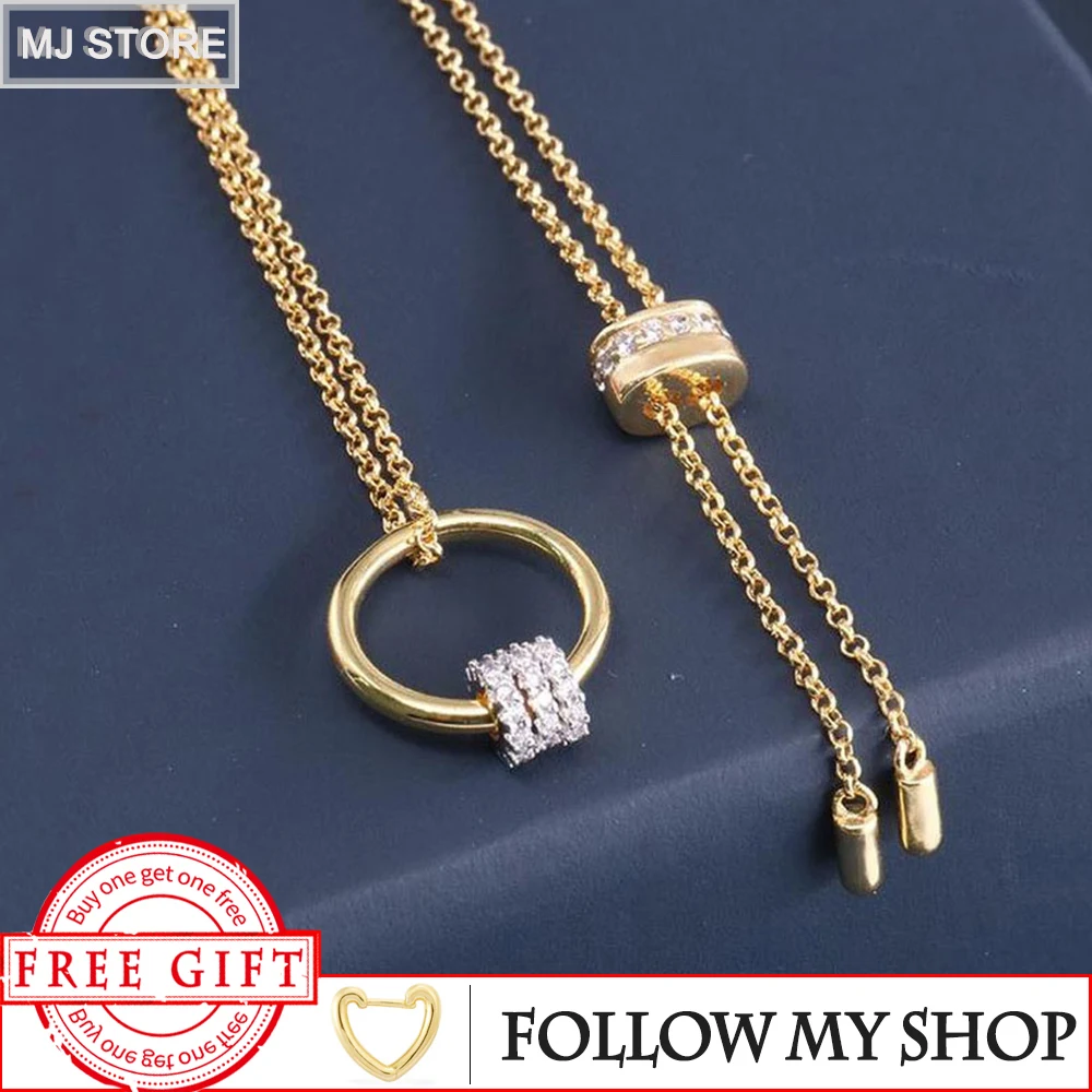 

Астраиваемый S925 стерлингового серебра круг цвет золотой ожерелье модные высокого класса люкс марки Монако, ювелирные изделия для женщин по...