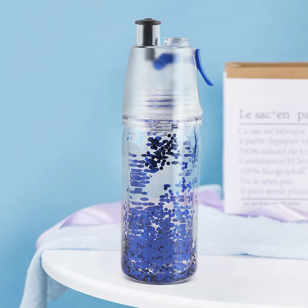 Уличная чашка для воды 350 мл спортивная двухслойная блестящая распылитель с