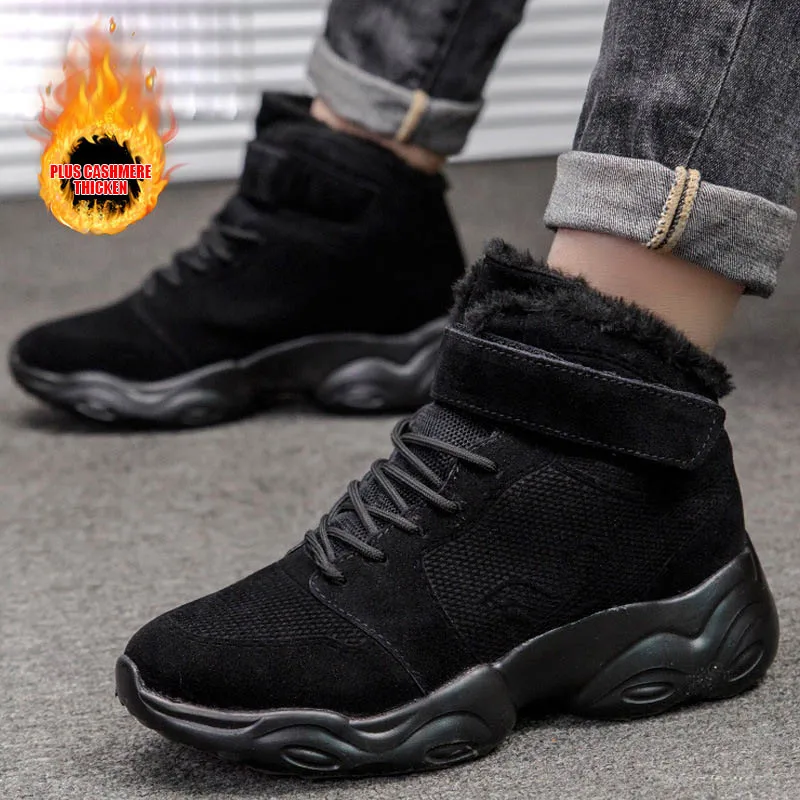 New Style Thick Bottom Running Shoes For Men Warm Plush Sneakers Outdoor Sport Shoes Man Training Athletic Jogging Shoes