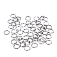 50pcs fishing rings stainless steel split rings fishing tackle strengthen solid ring lure connecting ring fish accessories