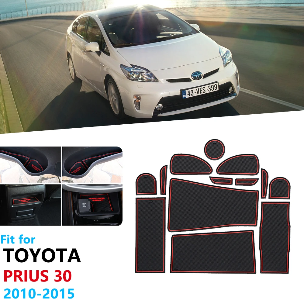 Противоскользящий резиновый коврик для ворот и чашек Toyota Prius 30 XW30 ZVW30 2010 ~ 2015