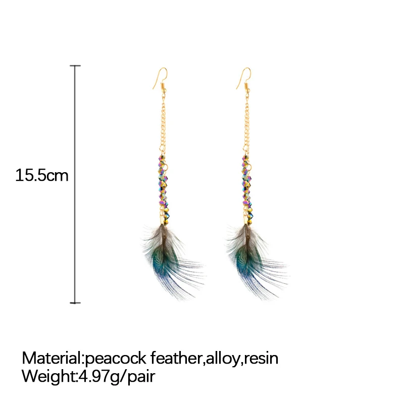 Женские этнические длинные серьги Mulan Garden с бусинами из смолы модные яркие