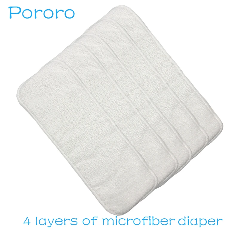 [Пороро] 1 Pc1 моющийся многоразовый одежды для маленьких детей, памперсы подгузники вставки из микрофибры 4 слоя Размеры: 13,5*35 см