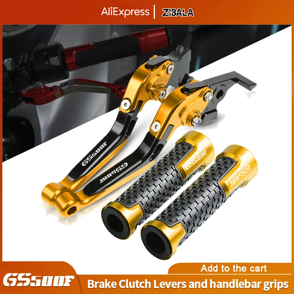

Motorcycle Accessories Folding Extendable Brake Clutch Levers and handlebar grips FOR Suzuki GS500F GS 500 F 2004-2007 2008 2009