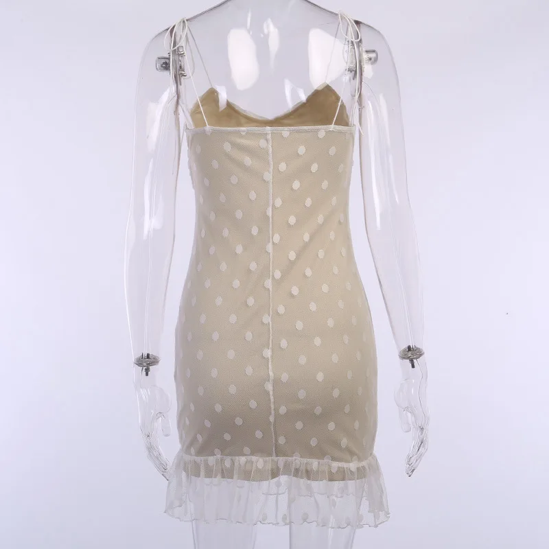 

free shipping 2020 joocar sexy V neck straps sleeveless Bodycon folds mesh dress JC1246