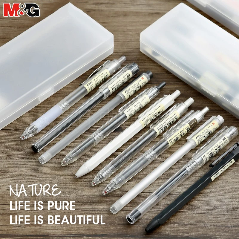 Andstal набор милых гелевых ручек в стиле Muji 0,35 0,38 0,5 мм Kawaii M& G черные гелевые ручки для офиса, школьные принадлежности, стационарные гелевые ручки