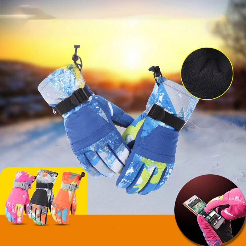 

Adults Winter Warm Mountain Snowboard Touch Screen Ski Gloves Waterproof Full Finger Mittens for Outdoor Motorcycle