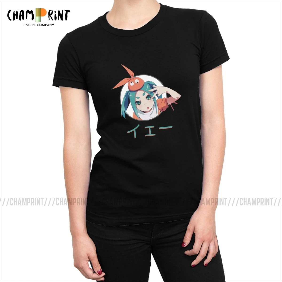 Женская футболка Yay Ononoki Yotsugi милая с круглым вырезом в стиле японского аниме